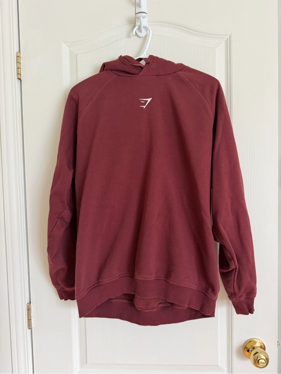 Gymshark Sweaters - Gymshark Burgundy Hoodie with White Logo